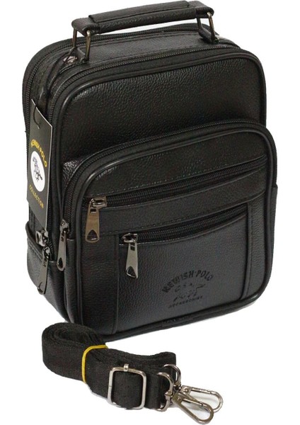 Şık Siyah Deri El ve Omuz Çantası Çelik Kasalı ADL78411