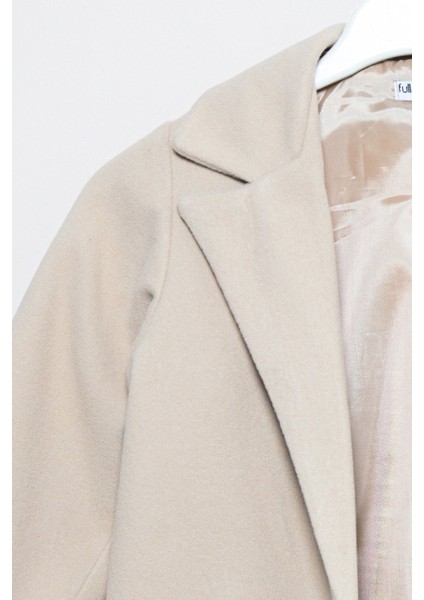 Düğmeli Kruvaze Yaka Kız Çocuk Kaşe Kaban modelleri