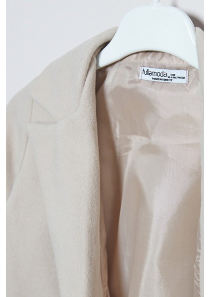 Düğmeli Kruvaze Yaka Kız Çocuk Kaşe Kaban fırsatları