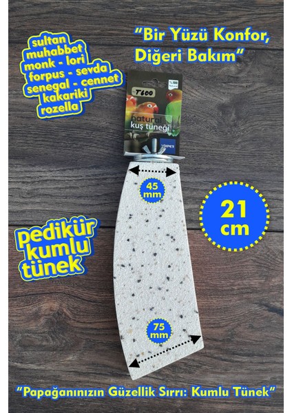 Venty 21 cm Pedikür Kumlu Stand Tünek | Sultan, Lori, Konur, Monk, Sevda, Muhabbet, Forpus, Sevda | Gaga ve Tırnak Bakımı T600