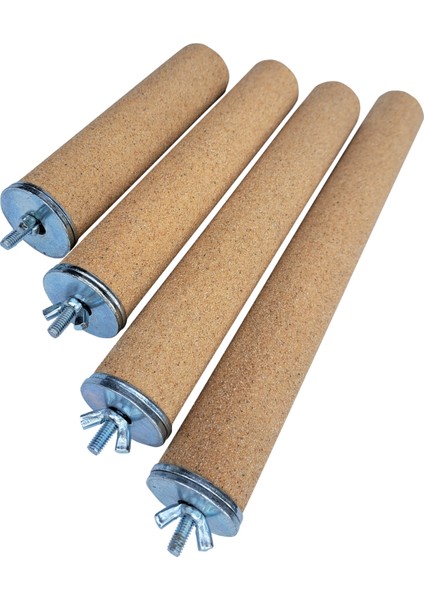 Venty 4'lü Pedikür Papağan Tüneği Çapı 36 mm | Macaw | Kakadu | Jako | Amazon | İskender | Kumlu Tünek - Zımpara Tünek