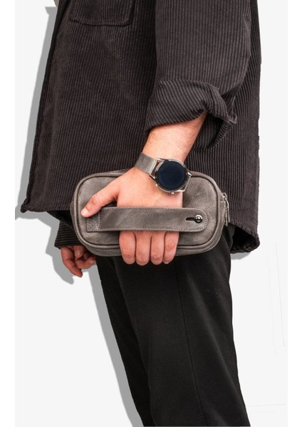 Gri Renkli Hakiki Deri El Çantası, Şık ve Dayanıklı Tasarım modelleri