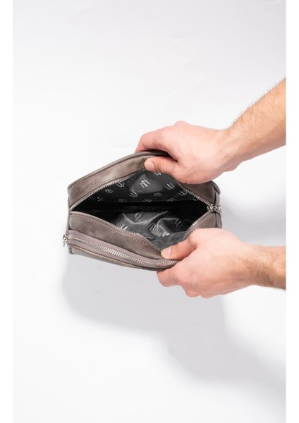 Gri Renkli Hakiki Deri El Çantası, Şık ve Dayanıklı Tasarım indirimleri