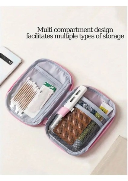 Pembe Taşınabilir Ilk Yardım Çantası, Seyahat ve Ev Için Düzenleyici Kit modelleri