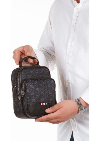 Şık Siyah Çapraz Askılı El ve Omuz Çantası