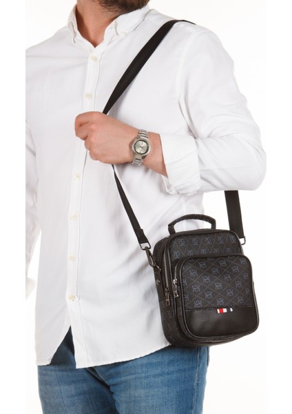 Şık Siyah Çapraz Askılı El ve Omuz Çantası