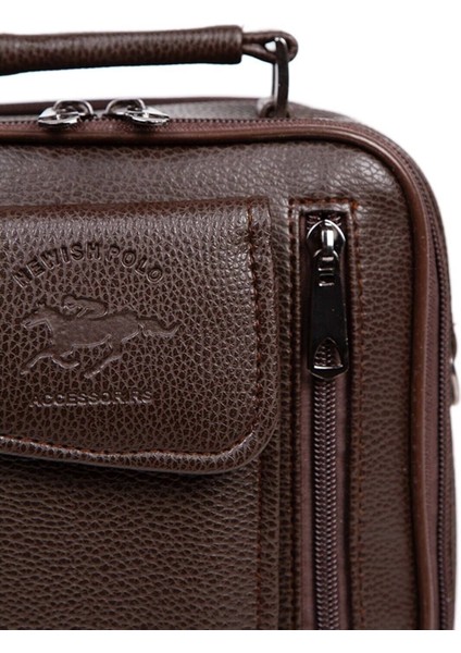 Kahverengi Deri Çelik Kasalı Kapaklı Omuz ve El Çantası 15X19CM fırsatları