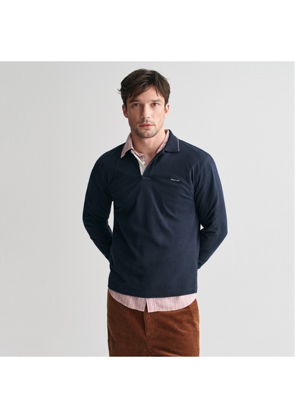 Erkek Lacivert Regular Fit Logolu Polo