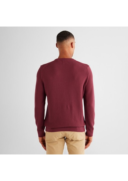 Erkek Bordo Regular Fit Bisiklet Yaka Kazak fiyatları