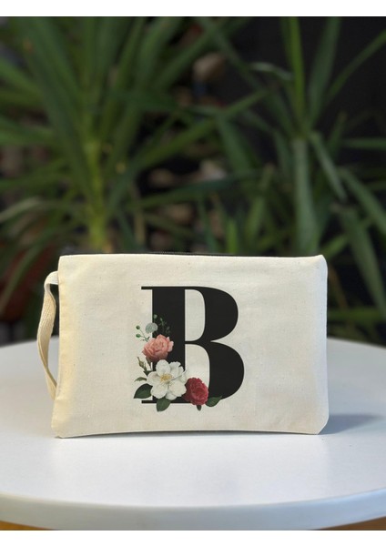 Şık Bej B Harfli Hambez Clutch Çanta, Zarif ve Kullanışlı Tasarım
