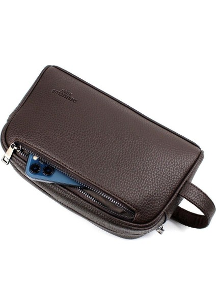 Kahverengi Erkek El Çantası, Kozmetik ve Tıraş Malzemeleri Için Şık Tasarım modelleri