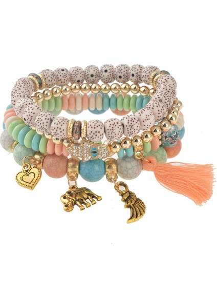 Renkli Boncuklu Püsküllü Şık Bileklik, Hafif ve Zarif Takı Tasarımı