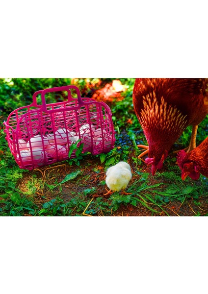 Desenli Çok Amaçlı Plastik Çanta, Küçük Boy, Şık ve Hafif Tasarım