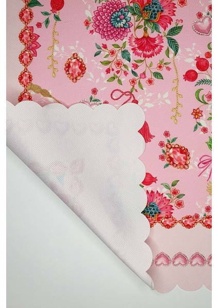 Love Bloom Kalpli Renkli Çiçekli Pembe Lazer Kesim Runner modelleri