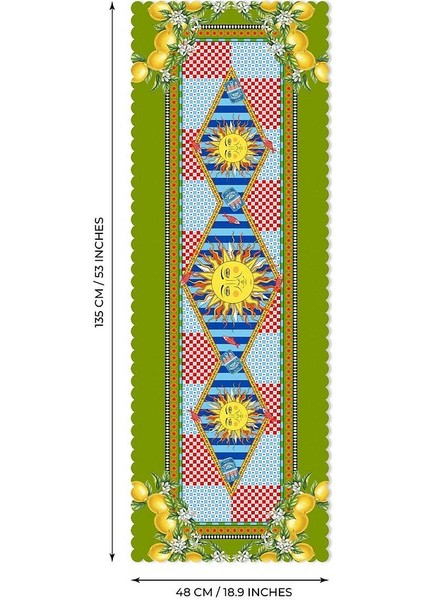 Sole Di Sicilia Güneş Desenli Yeşil Lazer Kesim Runner fiyatları