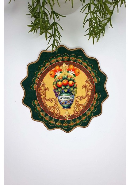 La Dolce Vita Vazo Desenli Italyan Stili Nakış Kenarlı Kokteyl Peçetesi 1 Adet