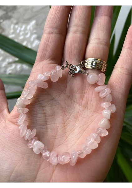 El Yapımı Pembe Kuvars Doğaltaş Kırıktaş Bileklik, Şıklık ve Doğal Güzellik Sunar fiyatları