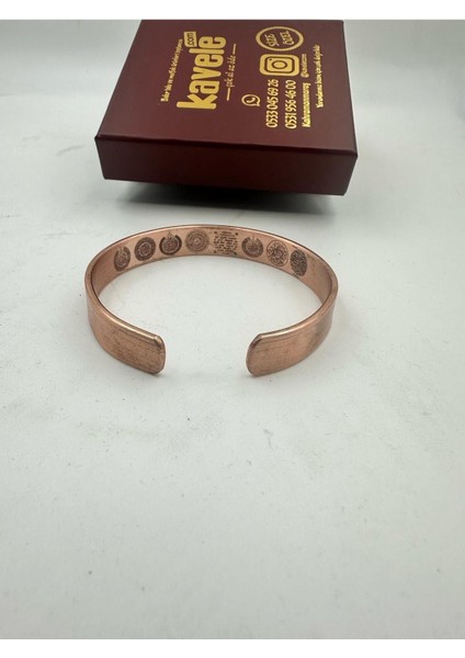 Parlak Bakır Bileklik, Nazar, Ayetler, Esmaül Hüsna, Şerit ve Semboller ile Şık Tasarım fiyatları