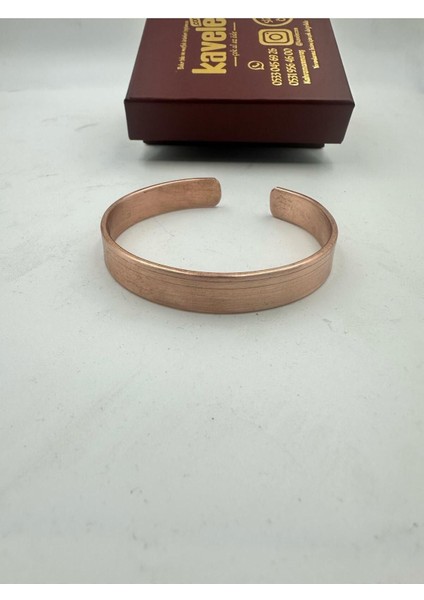 Parlak Bakır Bileklik, Nazar, Ayetler, Esmaül Hüsna, Şerit ve Semboller ile Şık Tasarım modelleri