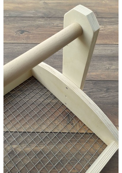 Doğal Ahşap Tel Sepet 38X34X32 cm | Yumurta Sepeti, Meyve Sepeti, Sebze Sepeti, Tarla ve Bahçe Hasat Sepeti