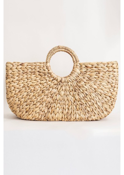 Bej Su Sümbülü Hasır Çanta Seti, Şık ve Hafif Tasarım, 3'lü Paket fiyatları