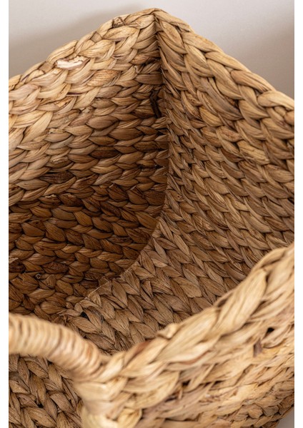 Bej Su Sümbülü Hasır Çanta Seti, Şık ve Hafif Tasarım, 3'lü Paket