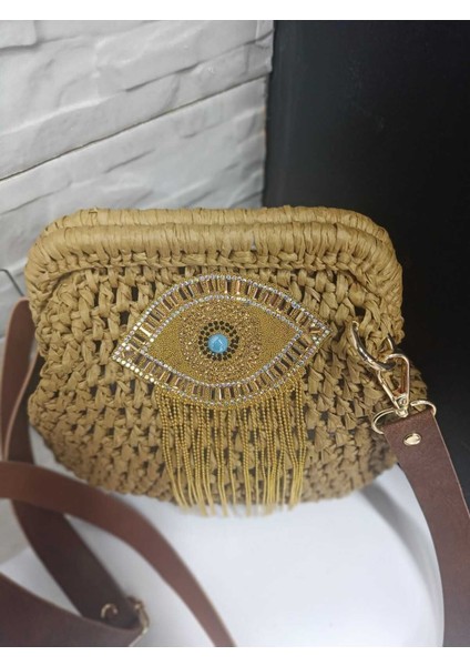 El Yapımı Bej Şık Çanta, Günlük Kullanım Için Ideal ve Şık Tasarım