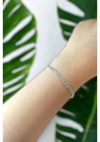 Beyaz Zirkon Taşlı Mekik Model Su Yolu Şık Bileklik fiyatları