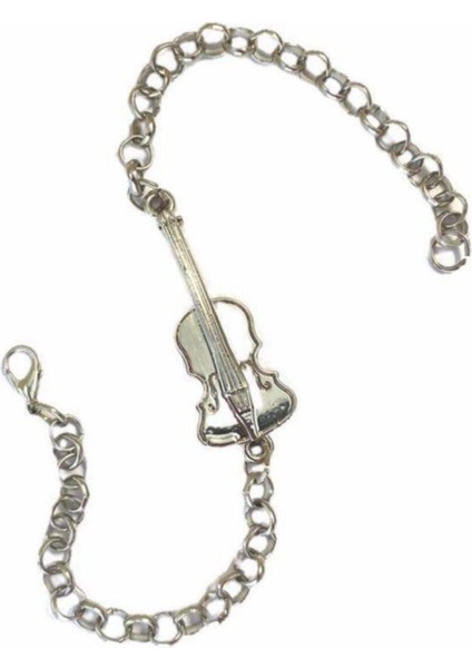 Gümüş Keman Bileklik, Şık ve Zarif Takı Seçeneği, El Yapımı Tasarım.