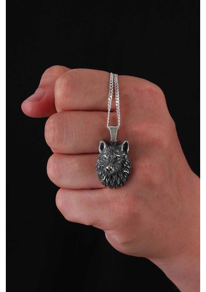 Kurt Kafası Gümüş Erkek Kolye fiyatları