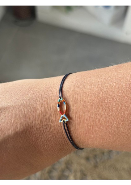 El Yapımı Mavi Mineli Balık Ayarlanabilir Bileklik ve Halhal indirimleri