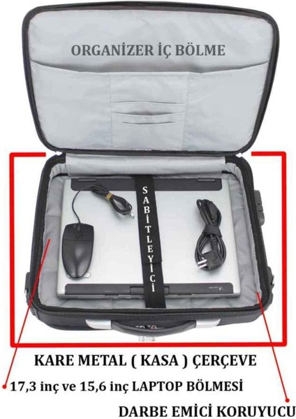 Büyük Siyah 17.3 Inç Su Geçirmez Kumaş Evrak ve Laptop Çantası modelleri