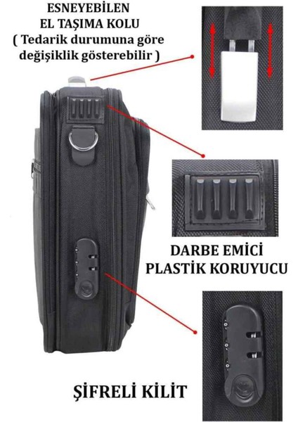 Büyük Siyah 17.3 Inç Su Geçirmez Kumaş Evrak ve Laptop Çantası fırsatları