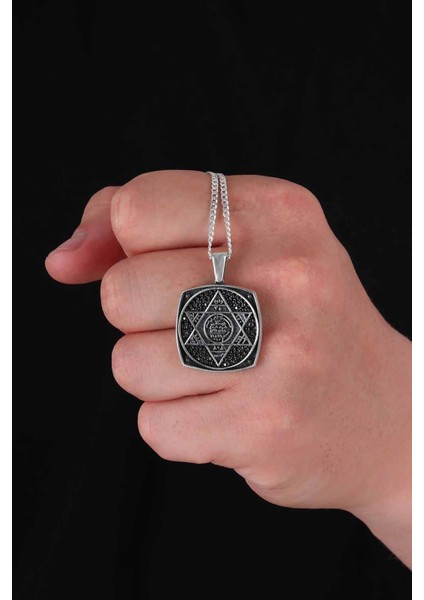 Hz.süleyman Mührü Kare Gümüş Erkek Kolye fiyatları