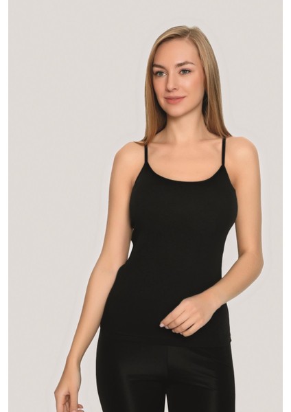 Kadın Pamuklu Likralı İp Askılı Atlet Siyah 3'lü Paket Esnek Rahat Kumaş fiyatları