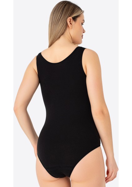 Siyah 2'li Kadın Çıtçıtlı Atlet / Body Kalın Askılı Pamuklu Likralı indirimleri