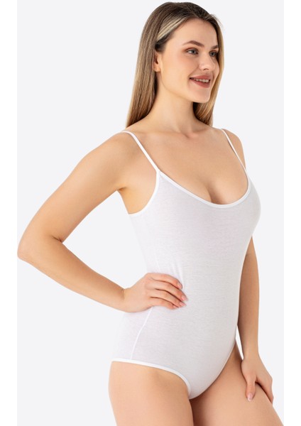 Kadın Beyaz İp Askılı Çıtçıtlı Atlet Body Zıbın Pamuklu Likralı 2'li Paket fiyatları