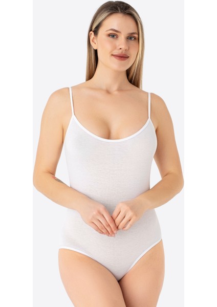 Kadın Beyaz İp Askılı Çıtçıtlı Atlet Body Zıbın Pamuklu Likralı 2'li Paket modelleri