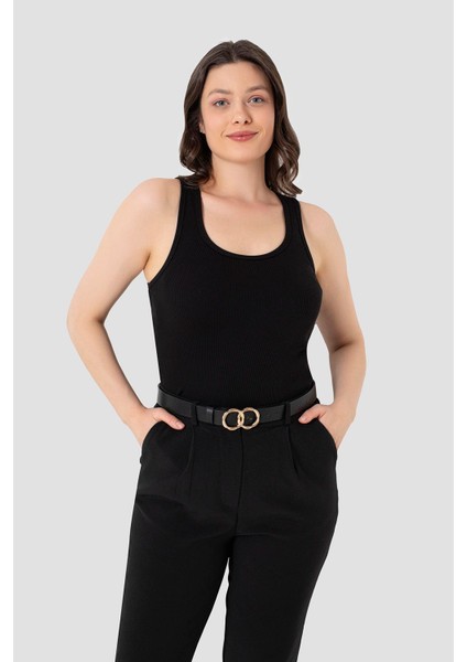 Kadın Fitilli Görünümlü Kalın Askılı Basic Siyah Beyaz Atlet 2'li Paket fiyatları