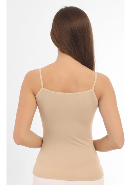 Kadın Ten Rengi Bambu İp Askılı Atlet 2'li Paket Nefes Alabilir ve Yumuşak Kumaş fırsatları