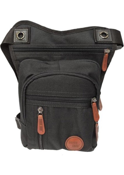 Şık Siyah Erkek Çanta, Bel, Bacak ve Göğüs Bölgesi Kullanımı Için Tasarım