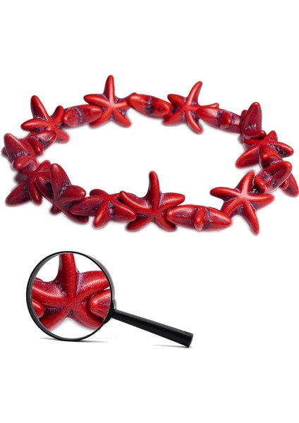 Kırmızı Kıl Mercan Taşı Yıldız Kesim Bileklik, Zarif ve Şık Takı Parçası fiyatları