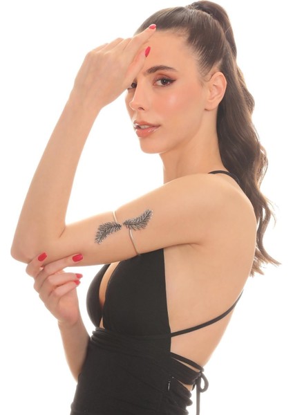 El Yapımı Yaprak Tasarımlı Ayarlanabilir Gümüş Kaplama Bileklik ve Kol Aksesuarı