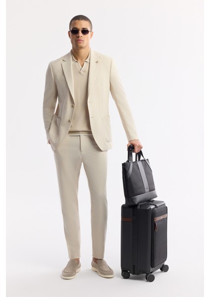 Erkek Taş Mono Yaka Viskon Karışımlı Hafif Bi-Stretch Blazer Comfort Slim Fit Ceket A51Y4006