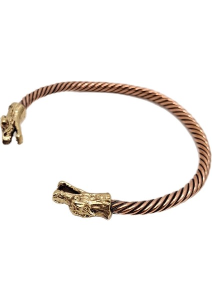 Bakır Ejderha Başlı Burgu Model Bileklik, Şık ve Özgün Tasarım. fiyatları