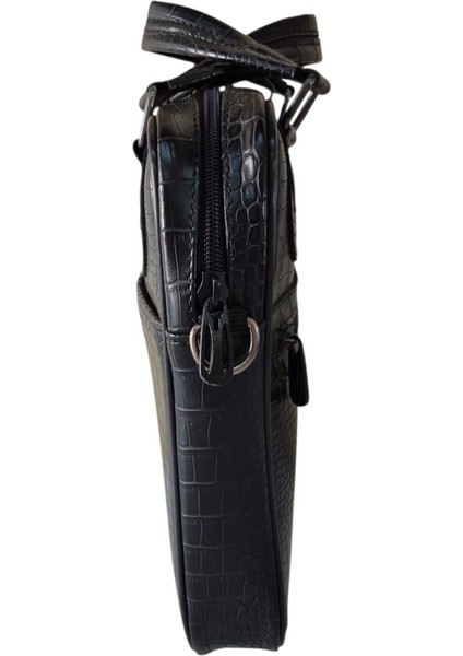 Şık Erkek Deri Çanta, El ve Omuz Kullanımı, 18X22 Cm, Siyah Renk fiyatları