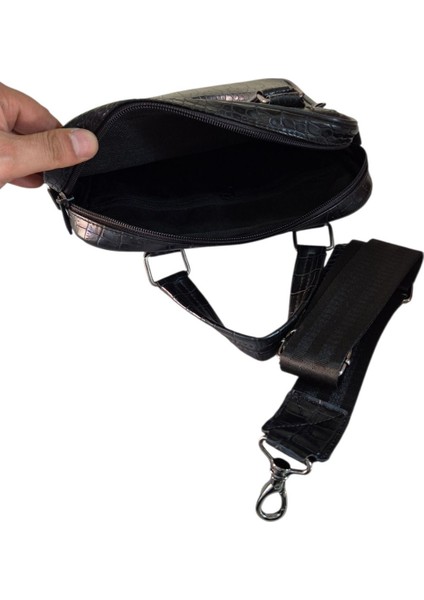 Şık Erkek Deri Çanta, El ve Omuz Kullanımı, 18X22 Cm, Siyah Renk modelleri