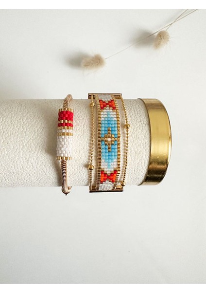 Mavi Miyuki Bileklik Seti, Ayarlanabilir, Şık ve Renkli Takı Seçeneği modelleri