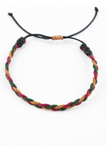 Renkli Unisex Makrome Bileklik, Ayarlanabilir ve Şık Tasarım, Rahat Kullanıma Uygun