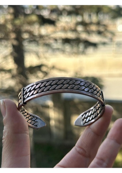 El Yapımı Sarmaşık Desenli Saf Bakır Bileklik, Şık ve Doğal Takı fiyatları